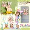 Juexica Easter Door Sign Bunny Ear Hanging Door Decor Easter Flower Wooden Sign Wall Hanging Decorations for Front Door Wood Porch Decor Wall Pediments